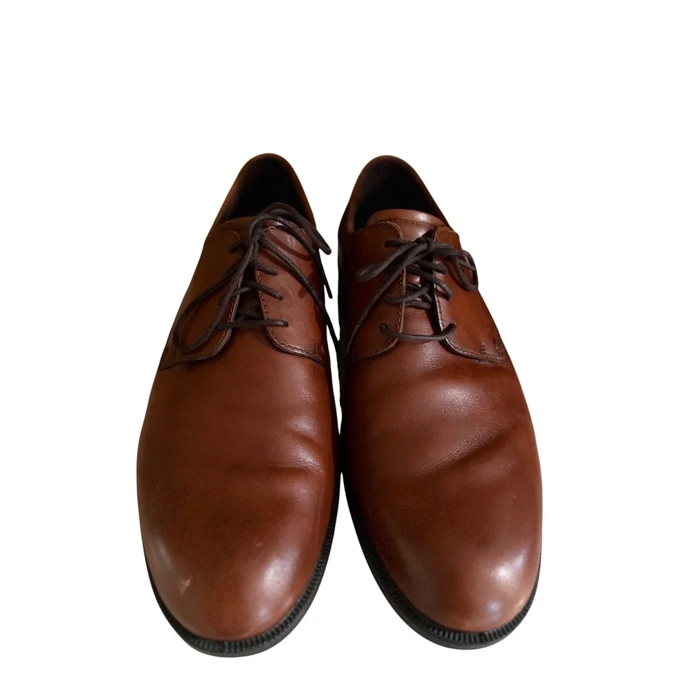 ECCO‎ Leather Oxford Shoes Mens Brown Good Lace Up Derby Dress Shoes Size us 13